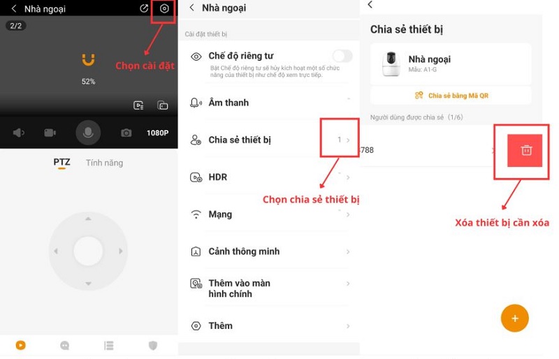 cách tắt chia sẻ camera IMOU