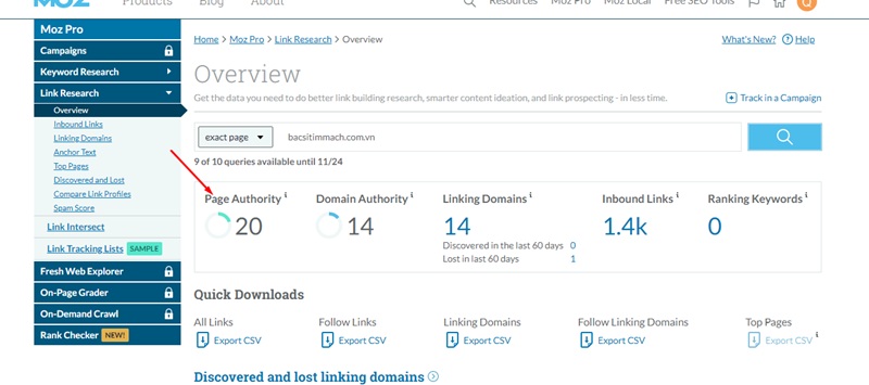 Hướng dẫn cách check Page Authority